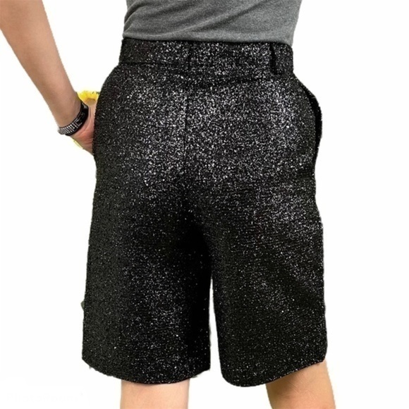 EXPRESS Black Tinsel Bermuda Shorts 4 - Picture 3 of 14